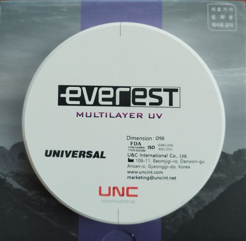 Циркониев диск EVEREST ML  UVS  98 x 14 mm BLEACH 1
