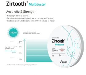 Циркониев диск Zirthooth MultiLuster  98 x 18 mm  A2